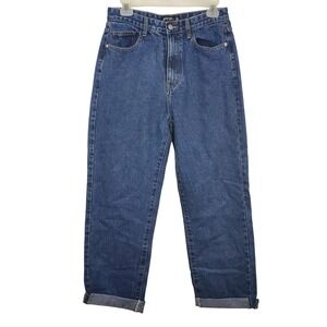 Nasty Gal Denim Blue High Rise Mom Jeans Tapered Leg UK 12 EU 40